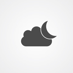 Half moon vector icon sign symbol
