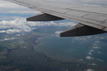 Obraz premium The city of Jakarta is seen from the plane