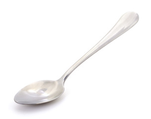 Steel spoon isolated.