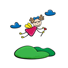 Flying Fairy girl vector