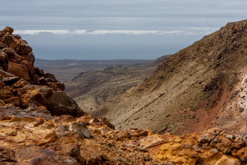 The view from the mountain in a storm, Krysuvík, Iceland