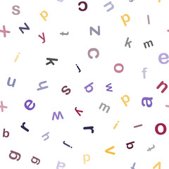 Dark Blue, Red vector seamless texture with ABC characters.