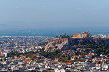 Fototapeta premium Athens Greece, Parthenon on Acropolis hill panoramic view