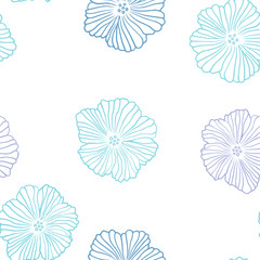 Light Pink, Blue vector seamless natural pattern with flowers.