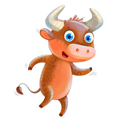 Cute Ox. Symbol of the Chinese New Year