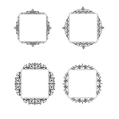 Vintage vector swirl frame set