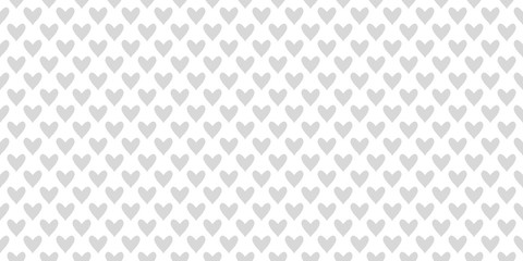 Hand drawn background with hearts. Seamless wallpaper on surface. Chaotic texture with many love signs. Lovely pattern. Line art. Print for banner, flyer or poster. Black and white illustration