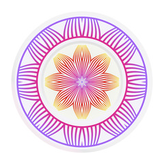 matching decorative plates. Decorative mandala ornament. Vector illustration. for interior design, circle medalion, colorful kitchen