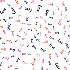 Dark Pink, Yellow vector seamless cover with quote LOVE YOU.