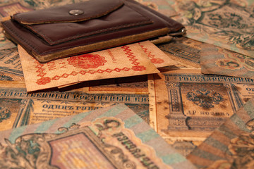 old money with wallet