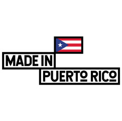Made in Puerto Rico label on white