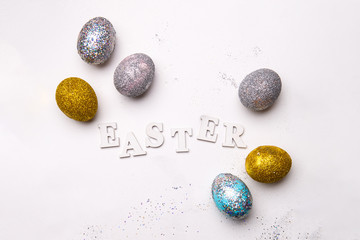 Lettering for Easter with eggs