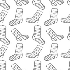 new year socks seamless vector pattern isolated on white background