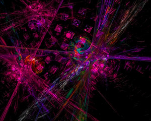  abstract digital fractal, fantasy design, party