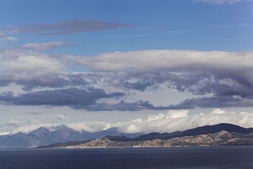 Fototapeta na wymiar Landscape at the coast in Northern Corsica near Ile Rousse.