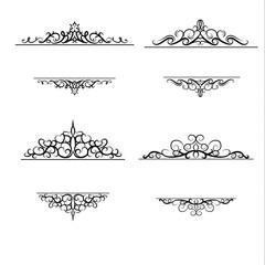 Vintage vector swirl frame set