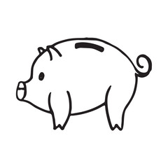 Doodle  piggy bank icon