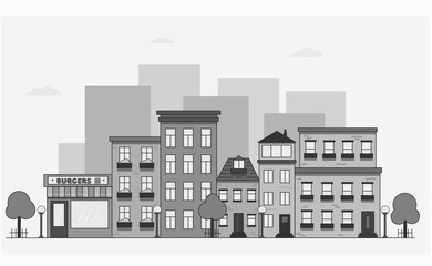 Fototapeta premium cityscape in black and white colors.
