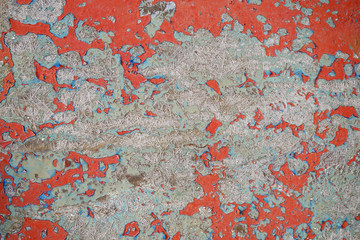 Detail of cracked paint of an old boat