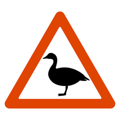 road sign,   goose  crossing the road, vector