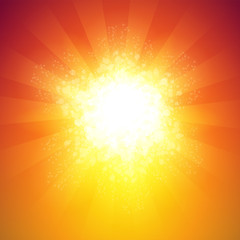 Obraz premium Background with Shiny burst in warm colors with rays of light - Great backdrop with copy space.