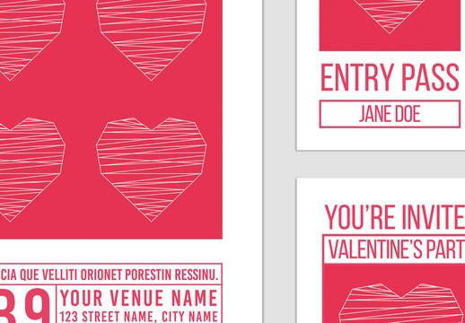 Valentine's Day Party Stationery Set
