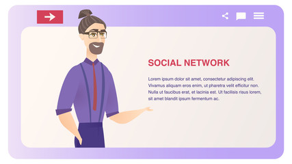 Business Character Mentoe Vector Website Banner