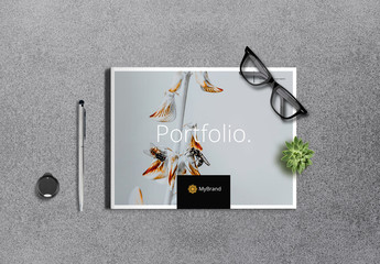 Portfolio Brochure Layout with Orange Accents