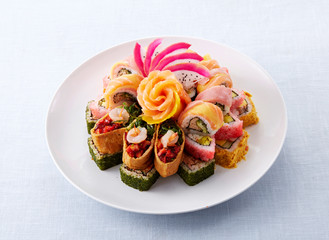 Delicious Japanese food, sushi cake
