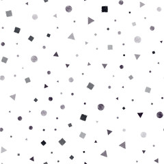 Fototapeta na wymiar Dark Purple vector seamless background with triangles, circles, cubes.