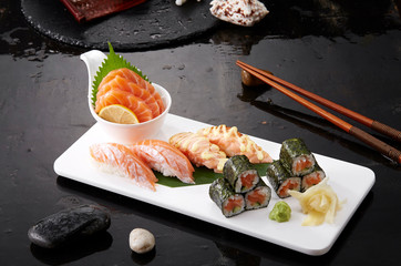 Delicious Japanese food, sushi combo