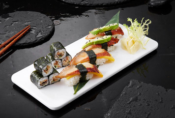 Delicious Japanese food, sushi combo