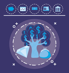 Fototapeta premium money tree icon