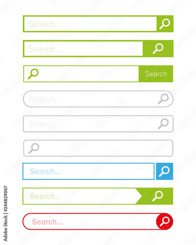 Poster search bar set vector element design