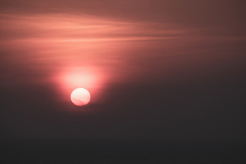 Scenic orange sunset sky background, scenic orange sunrise.