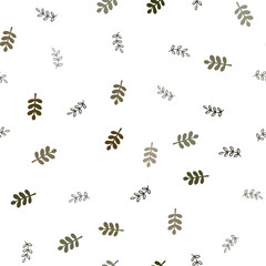 Dark Green, Yellow vector seamless doodle template with leaves.