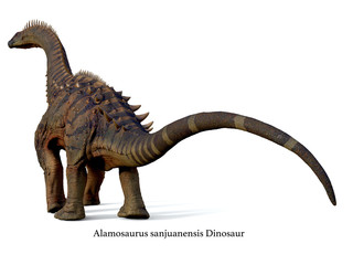 Alamosaurus Dinosaur Tail with Font - Alamosaurus was a titanosaur sauropod herbivorous dinosaur that lived in North America during the Cretaceous Period. © Catmando