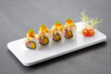 Delicious Japanese food, fruit sushi