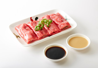Delicious Chinese food, red rice rolls