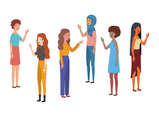 Obraz premium young women standing avatar character