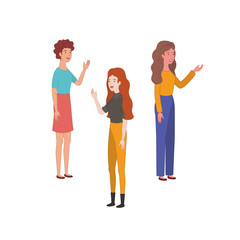 Obraz premium young women standing avatar character