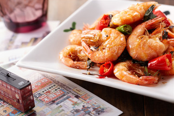 Delicious Chinese food, stuffed shrimp