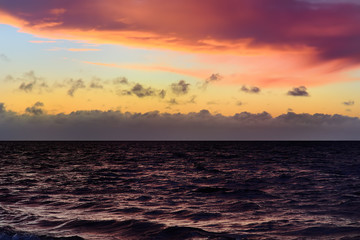 Naklejka na ściany i meble Amazing sky and water at sunset over Baltic sea, Saaremaa, Estonia