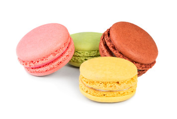 Multicolored pastry macaron dessert