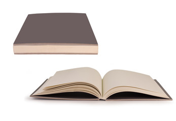 Grey notebook isolated on white background.