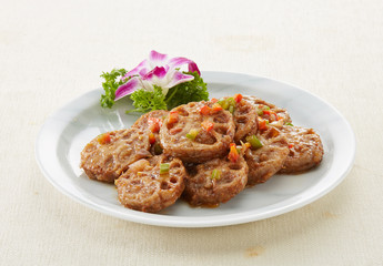 Delicious Chinese cuisine, fried lotus root