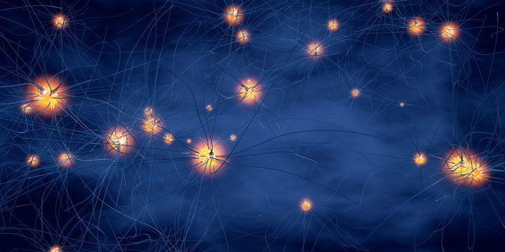 3d illustration of transmitting synapse,neuron or nerve cell