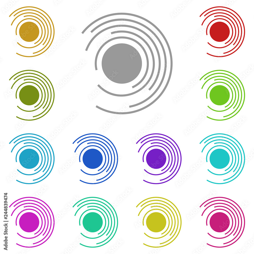 Poster circular diatram icon in multi color. simple glyph, flat vector of charts and diagrams icons for ui 