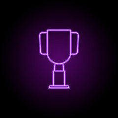 cup icon. Elements of awards in neon style icons. Simple icon for websites, web design, mobile app, info graphics