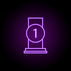 cup number first icon. Elements of awards in neon style icons. Simple icon for websites, web design, mobile app, info graphics